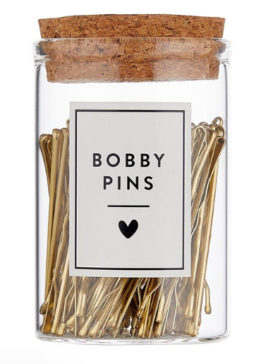 Hair Accessories - Gold Bobby Pins in Jar