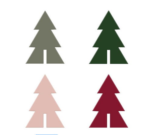 Acrylic Holiday Tree Drink Markers - Set of Four