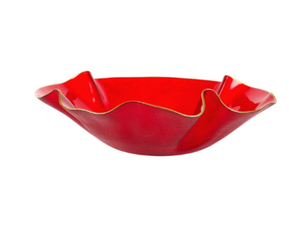 Vietri - Bowl Holiday Glass Medium Ruffled Bowl