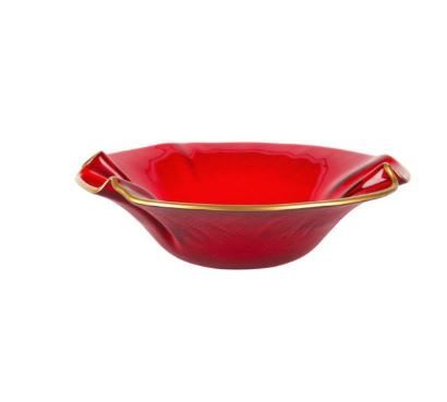 Vietri - Holiday Glass Small Ruffled Bowl