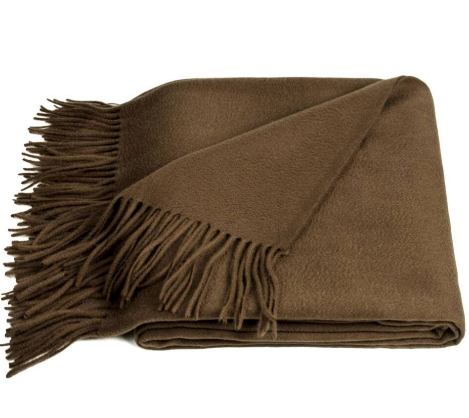 Throw -  Camel Wool Throw Blanket - 3 Colors