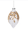Ornament - Glass Ornament w/Gold Beaded Leaf Design