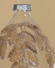Ornament - Glass Ornament w/Gold Beaded Leaf Design