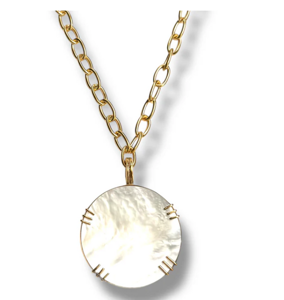 Necklace - Mother of Pearl Disc Necklace