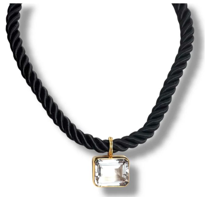 Dina Mackney - Emeral Cut Quartz Rope Necklace