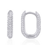 Earrings - Pave Rectangular Hoops in Gold or Silver