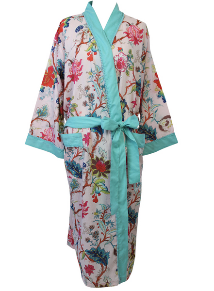Robe - Pink Exotic Flower Print Robe
