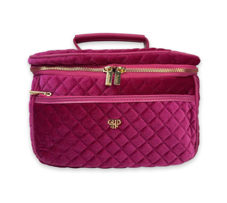 Travel Bag -  Classic Train Case - Fuchsia Velvet