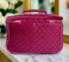 Travel Bag -  Classic Train Case - Fuchsia Velvet