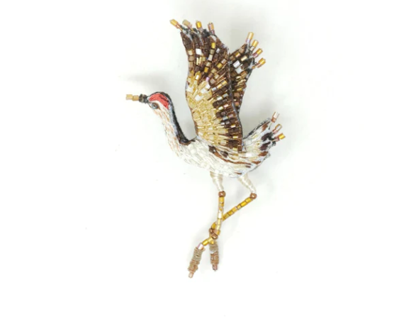 Trovelore - Whooping Crane Brooch Pin