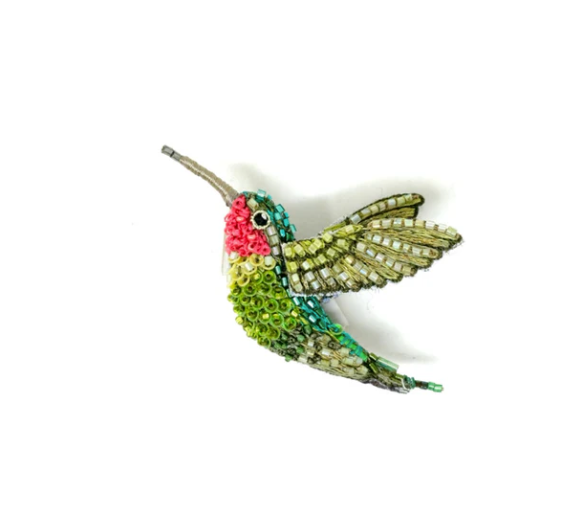 Trovelore - Ruby Throated Hummingbird Brooch Pin