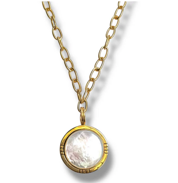 Dina Mackney - Mother of Pearl Hashtag Necklace