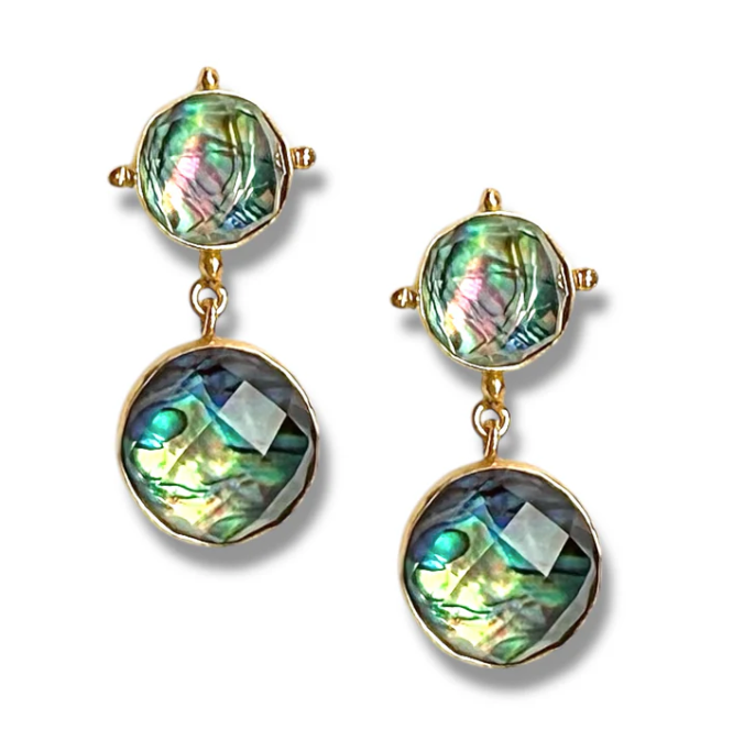 Dina Mackney - Earrings - Abalone Doublet Earrings