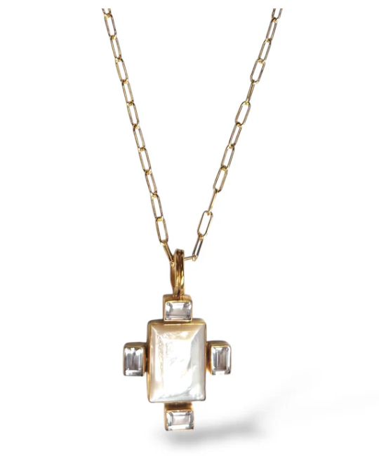 Dina Mackney - Pearl Block Topaz Necklace