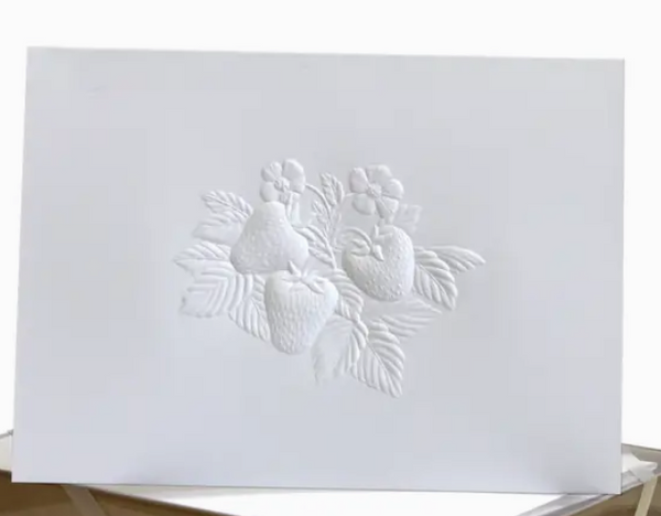 Greeting Cards - Strawberries Blind Embossed Blank Card