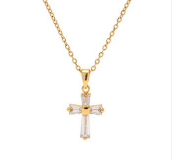 Necklace - Lumiere Cross Gold Necklace
