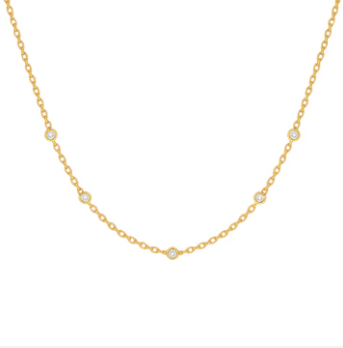 Necklace - Dainty Diamonds Necklace