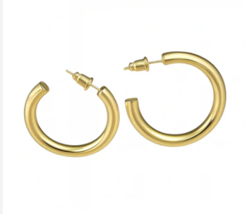 Earrings -Gold Hollow Hoop  - 42mm
