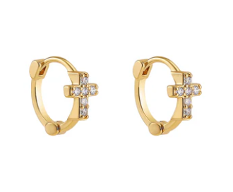 Earrings - Huggie Cross Huggie