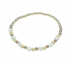 Bracelet - Satin and Pearl Gold Bracelet