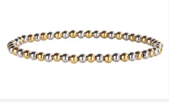 Bracelet - Silver and Gold Bead Bracelet