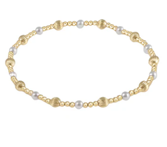 Bracelet - Gold Etched Pearl Bracelet