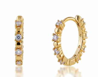 Earrings - Huggie Scalloped Ridge Pave Huggie