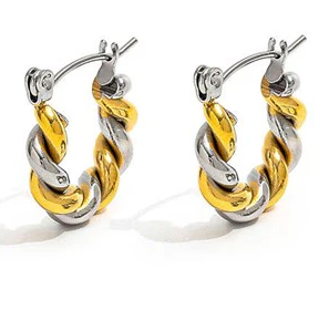Earrings - Huggie Helixia Silver and Gold Huggie