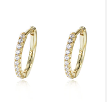 Earrings - Huggie Diamond Huggie Hoop