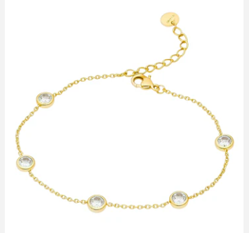 Bracelet - Diamond Bezel Gold Bracelet