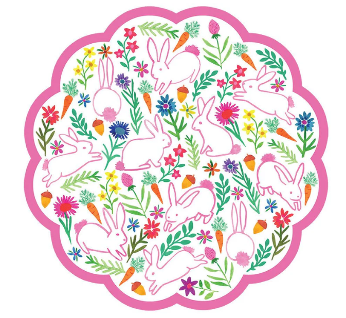 Placemats - Bunny Garden Scalloped Paper Placemats Set of 24
