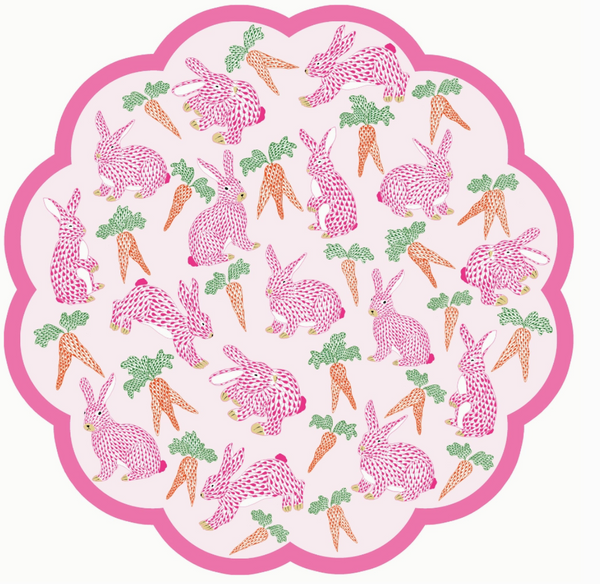 Placemats - Herend Bunny Scalloped Paper Placemats - Set of 24