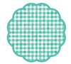 Placemats - Gingham Scalloped Paper Placemats - Set of 24