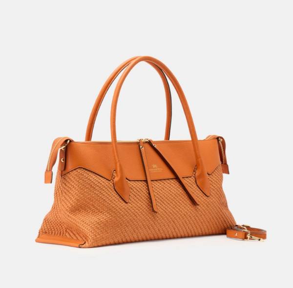 Purse -  Holly Large Tote - Orange Rafia