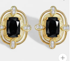 Earrings - Black Shield Earrings