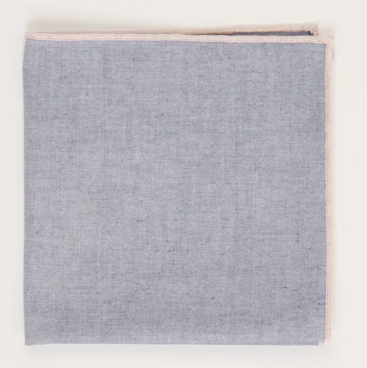 Pocket  Square - The Merrow (Pink Chambray) Pocket Square