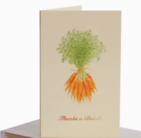 Greeting Card - Carrots Thanks a Bunch Mini Note