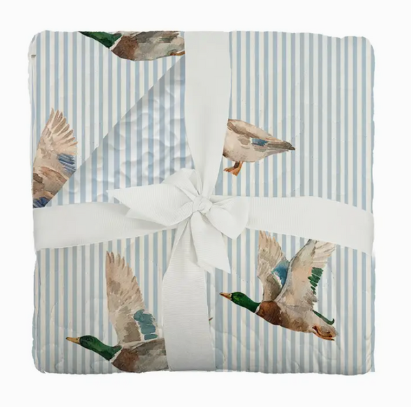 Mallory Ducks Baby Blanket - Blue or Pink