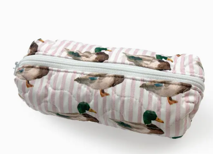 Travel Bag - Mallory Ducks Pink Quilted Hot Tools Bag - Small or Large