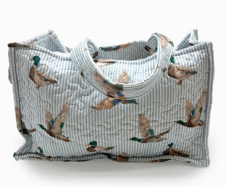 Tote Bag - Mallory Ducks Blue Quilted