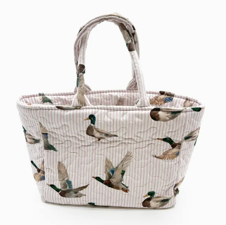 Tote Bag - Mallory Ducks Pink Quilted Handbag