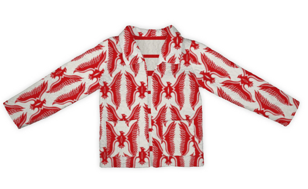 Jacket - Chase Firebird Red/Linen Quilted Snap Jacket