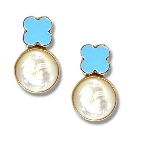 Dina Mackney - Clover Howlite Earrings