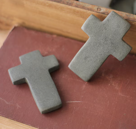 Hand Carved Stone Crosses - Dark Grey or White