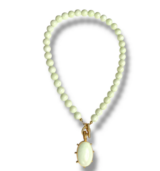Dina Mackney - Lemon Chrysoprase Pinwheel Necklace