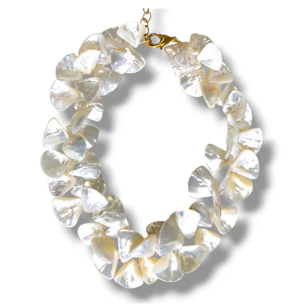 Dina Mackney - Mother of Pearl Fan Necklace