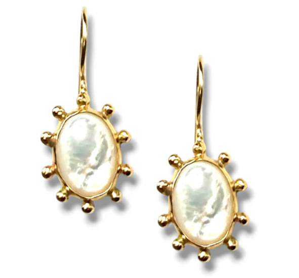 Dina Mackney - Mother of Pearl Pinwheel Midi Earring