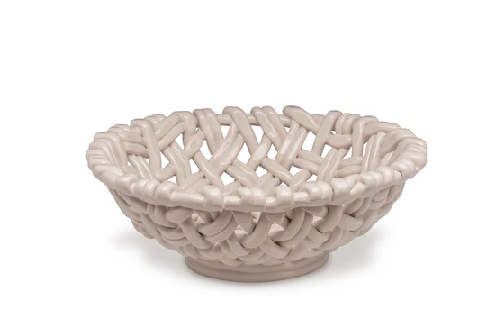Skyros - Hand Woven Round Basket in Ivory