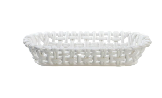 Skyros - Hand Woven Baguette Basket in White