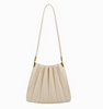 Purse - Carrie Ivory Pleated Vegan Leather Shoulder Bag
